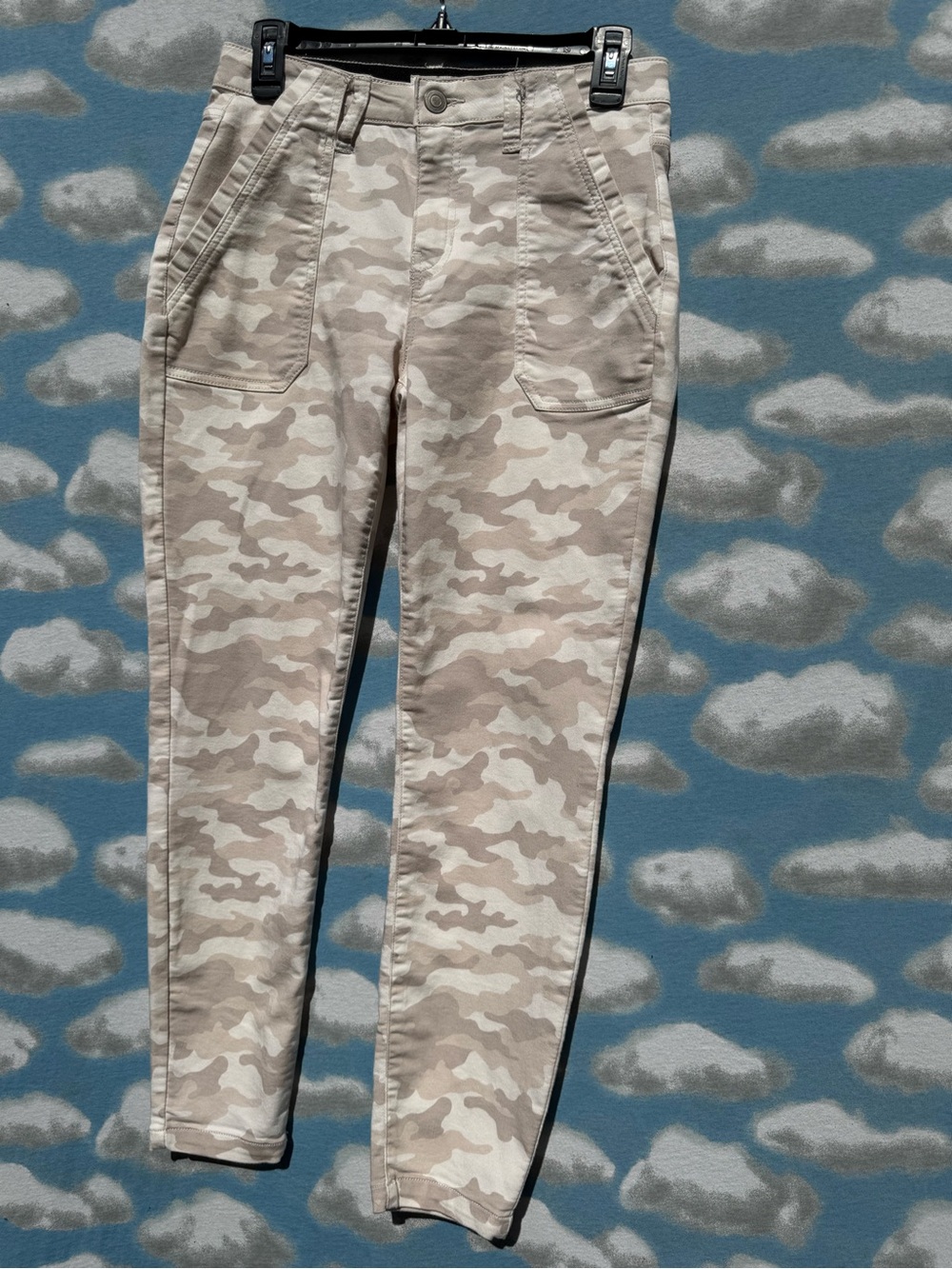 Knox Rose Tan Camo Utility Porkchop Pocket Stretch Skinny Pants Size 6